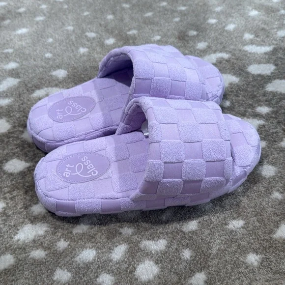 Art Class Little Girls Purple Woven Slide Slippers. Size M (2/3) - Picture 3 of 9